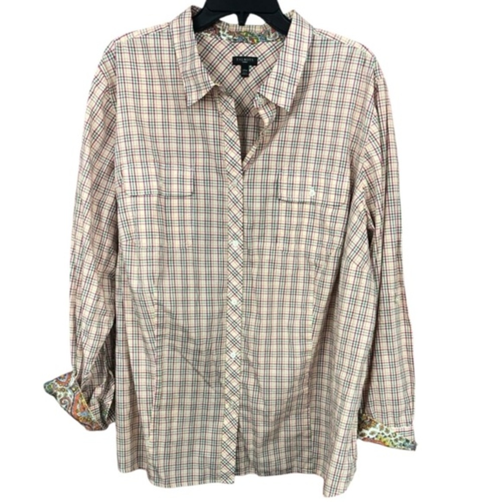 TALBOTS PLAID‎ BLOUSE 24W